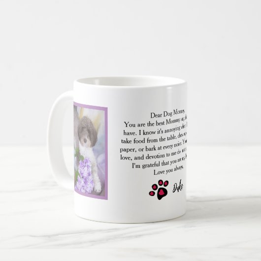 Sehr geehrte Mama oder Vater Maßgeschneiderte Foto Kaffeetasse (Vorderseite Links)