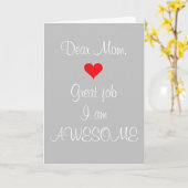 Sehr geehrte Mama Tolle Arbeit ich bin Phantastisc Karte (Gelbe Blume)