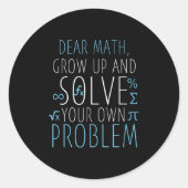 Sehr geehrte Mathe Funny Mathematik Zitat Mädchen  Runder Aufkleber (Vorderseite)