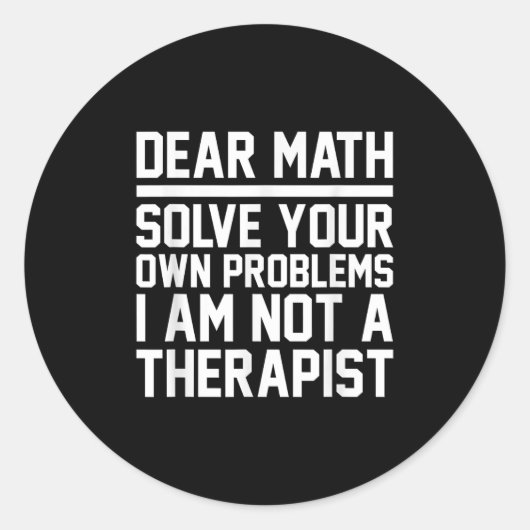 Sehr geehrte Mathematik Spaß Design Lösung Problem Runder Aufkleber (Vorderseite)