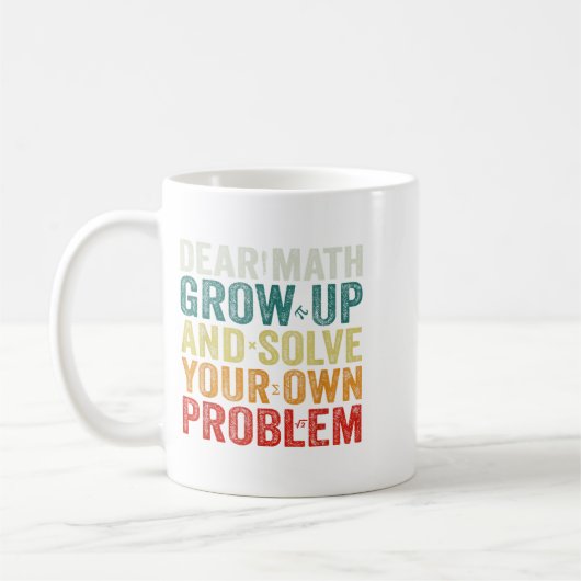 Sehr geehrte Mathematik wächst auf und löst Ihre e Kaffeetasse (Links)