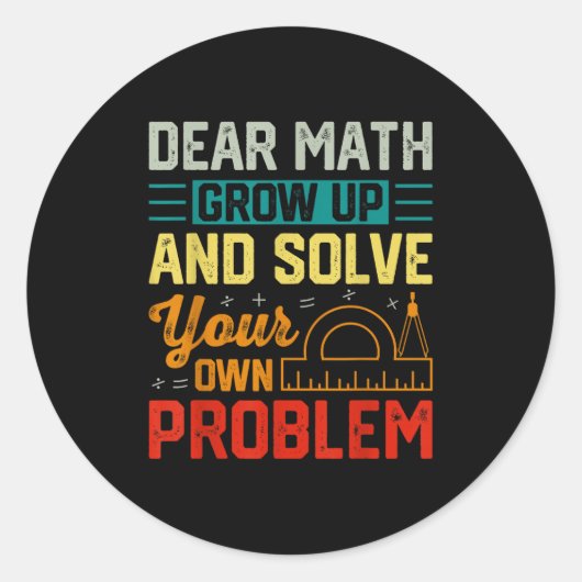 Sehr geehrte Mathematik wächst zu einem sonnigen P Runder Aufkleber (Vorderseite)