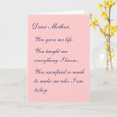 Sehr geehrte Mutter Karte (Gelbe Blume)