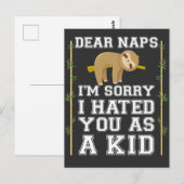 Sehr geehrte Nickerchen Niedlich Sloth Napping Laz Postkarte (Vorne/Hinten)