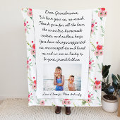 Sehr geehrte Oma | Foto und Brief Personalisiert Fleecedecke