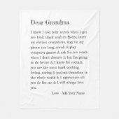 Sehr geehrte Oma Liebe Brief Typografie Personalis Fleecedecke (Vorderseite)