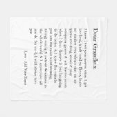 Sehr geehrte Oma Liebe Brief Typografie Personalis Fleecedecke (Vorderseite (Horizontal))