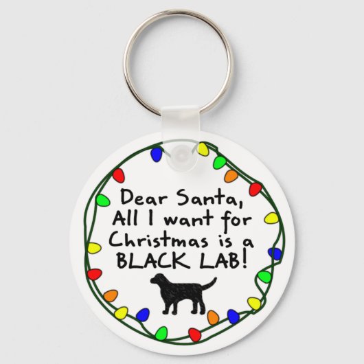 Sehr geehrte Santa Black Lab Schlüsselanhänger (Vorderseite)