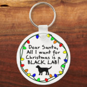 Sehr geehrte Santa Black Lab Schlüsselanhänger (Vorderseite)