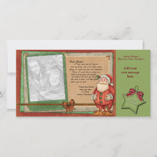 Sehr geehrte Santa Foto Cards Feiertagskarte