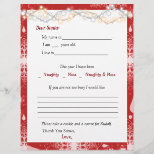 Sehr geehrte Santa Letter Hübsche Lichter und Schn