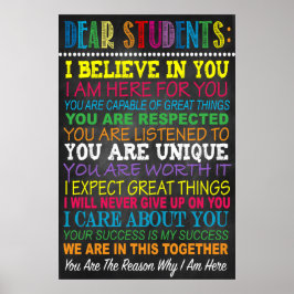 Sehr geehrte SchülerInnen LehrerInnen Klassenzimme Poster