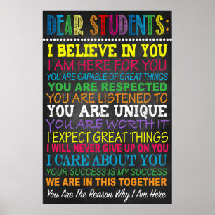 Sehr geehrte SchülerInnen LehrerInnen Klassenzimme Poster