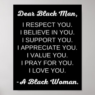 Sehr geehrte Schwarze Liebe Schwarze Beziehungen Poster
