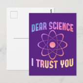 Sehr geehrte Wissenschaft, ich vertraue Ihnen - Fu Postkarte (Vorne/Hinten)