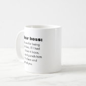 Sehr geehrter Boss Spaß lustige Coffee Tasse (Vorderseite Links)
