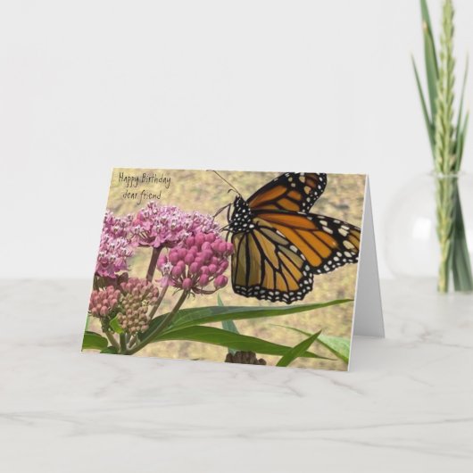 Sehr geehrter Freund Birthday Monarch Butterfly Karte (Vorderseite)