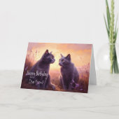 Sehr geehrter Freund Russisch Blue Kitty Cats Gebu Karte (Vorderseite)