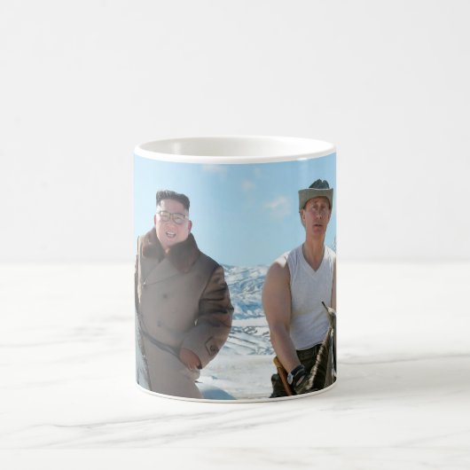 Sehr geehrter Führer und Putin auf Pferd Kaffeetasse (Mittel)