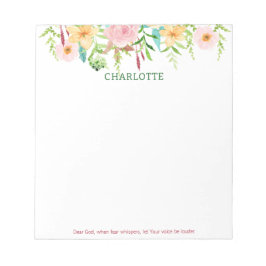 Sehr geehrter Gott Gebet Frühlingsflorale Wasserfa Notizblock