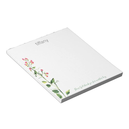 Sehr geehrter Gott, vielen Dank, floral Stem Notep Notizblock (angewinkelt)