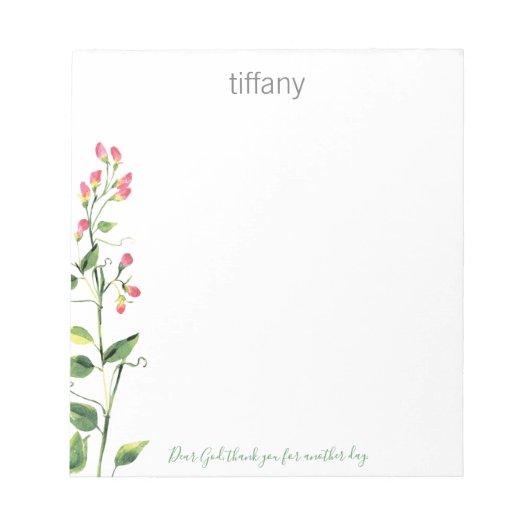 Sehr geehrter Gott, vielen Dank, floral Stem Notep Notizblock (Vorderseite)