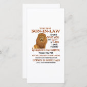 Sehr geehrter Herr Schwiegersohn, ich habe dir mei Dankeskarte (Vorne/Hinten)