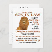 Sehr geehrter Herr Schwiegersohn, ich habe dir mei Einladung (Vorne/Hinten)