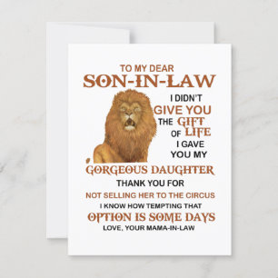 Sehr geehrter Herr Schwiegersohn, ich habe dir mei Einladung