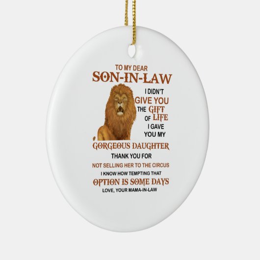 Sehr geehrter Herr Schwiegersohn, ich habe dir nic Keramik Ornament (Rechts)