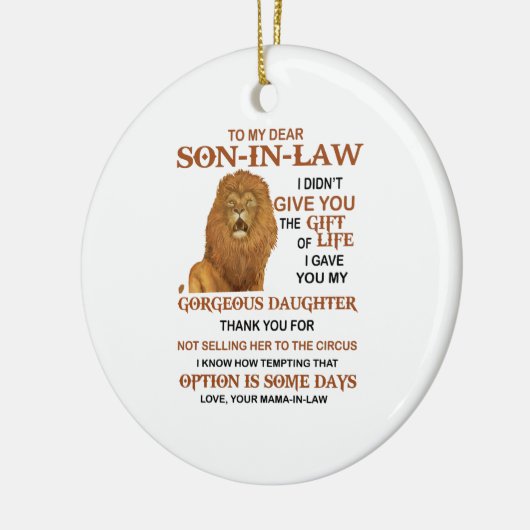 Sehr geehrter Herr Schwiegersohn, ich habe dir nic Keramik Ornament (Links)