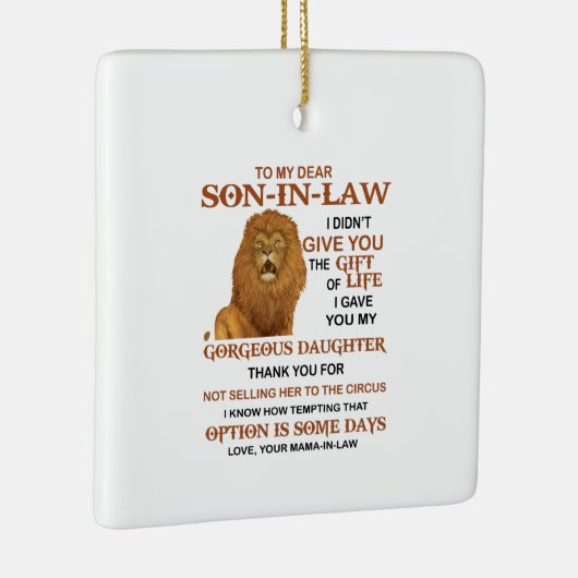 Sehr geehrter Herr Schwiegersohn, ich habe dir nic Keramikornament (Rechts)