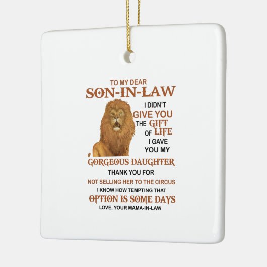 Sehr geehrter Herr Schwiegersohn, ich habe dir nic Keramikornament (Links)