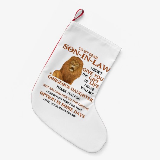 Sehr geehrter Herr Schwiegersohn, ich habe dir nic Kleiner Weihnachtsstrumpf (Vorderansicht (hängend))