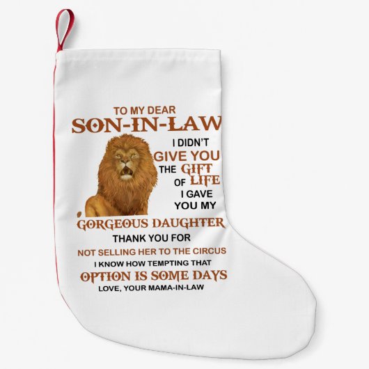 Sehr geehrter Herr Schwiegersohn, ich habe dir nic Kleiner Weihnachtsstrumpf (Vorderseite)