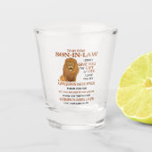 Sehr geehrter Herr Schwiegersohn, ich habe dir nic Schnapsglas (Vorderseite)