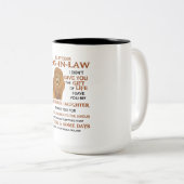 Sehr geehrter Herr Schwiegersohn, ich habe dir nic Zweifarbige Tasse (VorderseiteRechts)