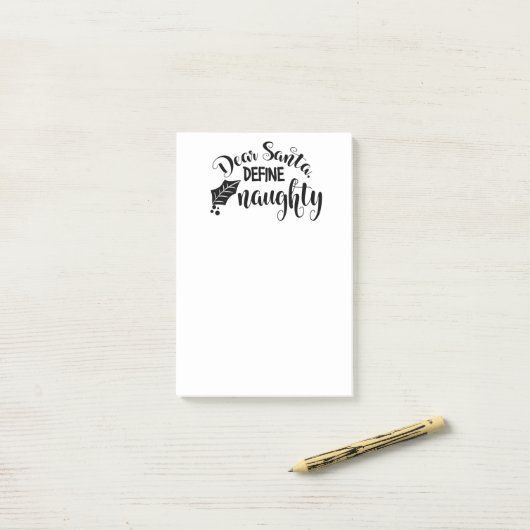 Sehr geehrter Herr Weihnachtsmann als unheimlich Post-it Klebezettel (Auf Schreibtisch)