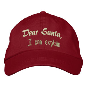 Sehr geehrter Herr Weihnachtsmann, ich kann es erk Bestickte Kappe