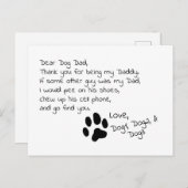 Sehr geehrter Hund Vater Mama Anpassbare Pet Name Postkarte (Vorne/Hinten)