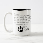 Sehr geehrter Hund Vater Mama Anpassbare Pet Name Zweifarbige Tasse (Links)