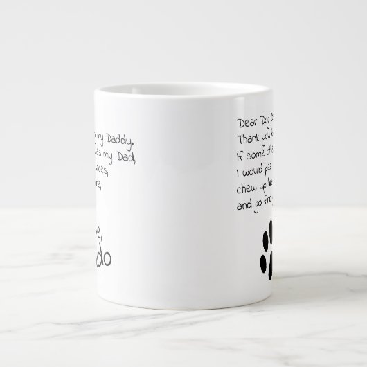 Sehr geehrter Hund Vater Mama Personalisiert Pet N Jumbo-Tasse (Vorderseite)