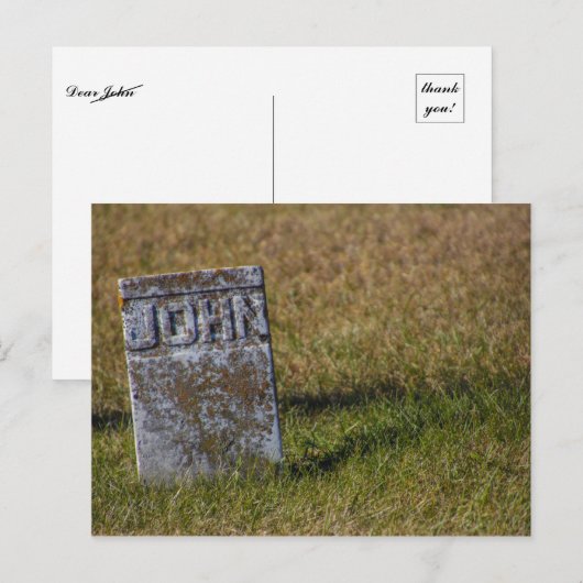 Sehr geehrter John Postkarte (Vorne/Hinten)