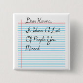 Sehr geehrter Karma Button (Vorderseite)