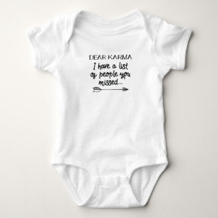 Sehr geehrter Karma Ich habe eine Liste der Leute, Baby Strampler