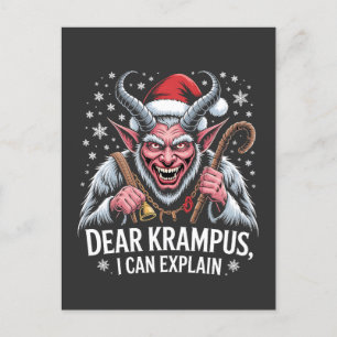 Sehr geehrter Krampus, ich kann Weihnachten Santa  Ankündigungspostkarte