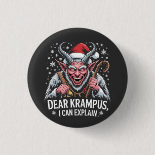 Sehr geehrter Krampus, ich kann Weihnachten Santa Button