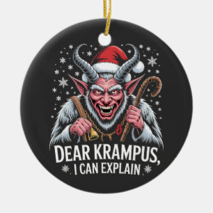 Sehr geehrter Krampus, ich kann Weihnachten Santa Keramik Ornament