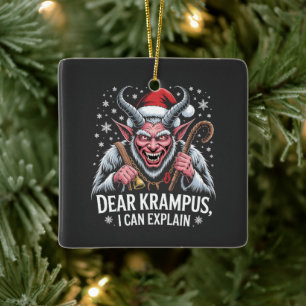 Sehr geehrter Krampus, ich kann Weihnachten Santa Keramikornament