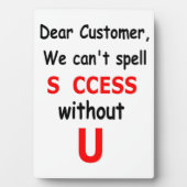 Sehr geehrter Kunde, wir können keinen Erfolg ohne Fotoplatte (Vorderseite)